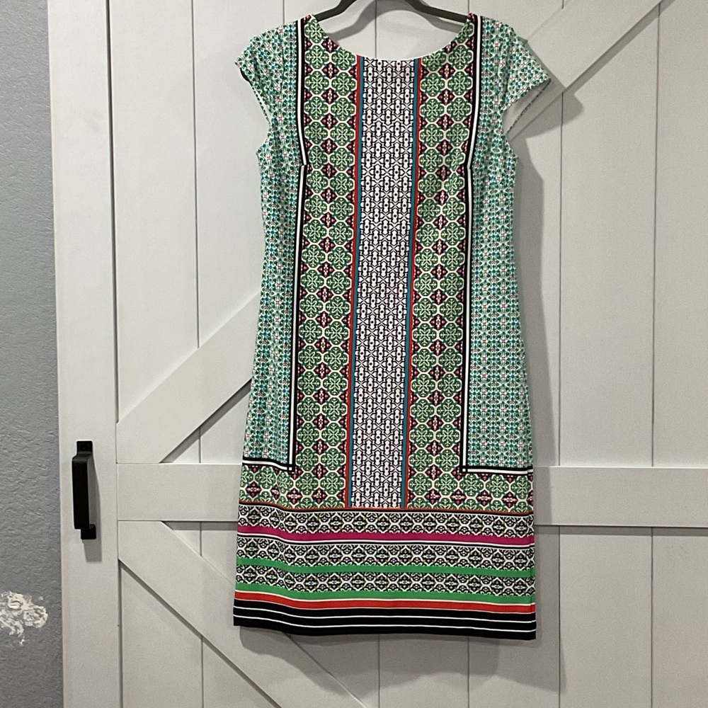 Cato Multicolor Geometric Midi Dress